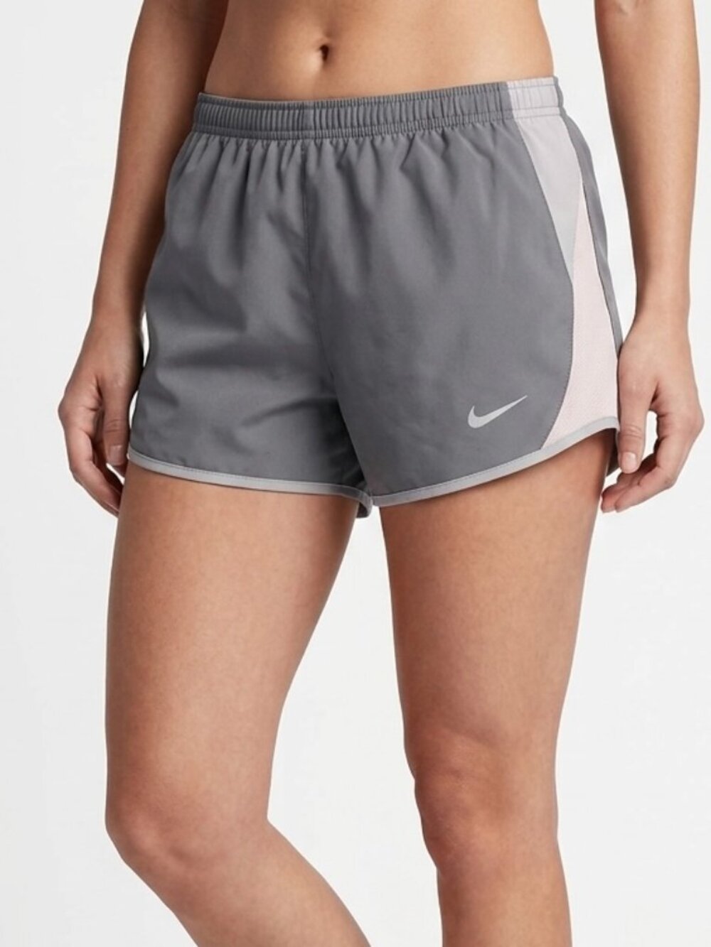 Nike Dri-FIT Running Shorts Gray Pink Mesh Panel Size‎ M Medium